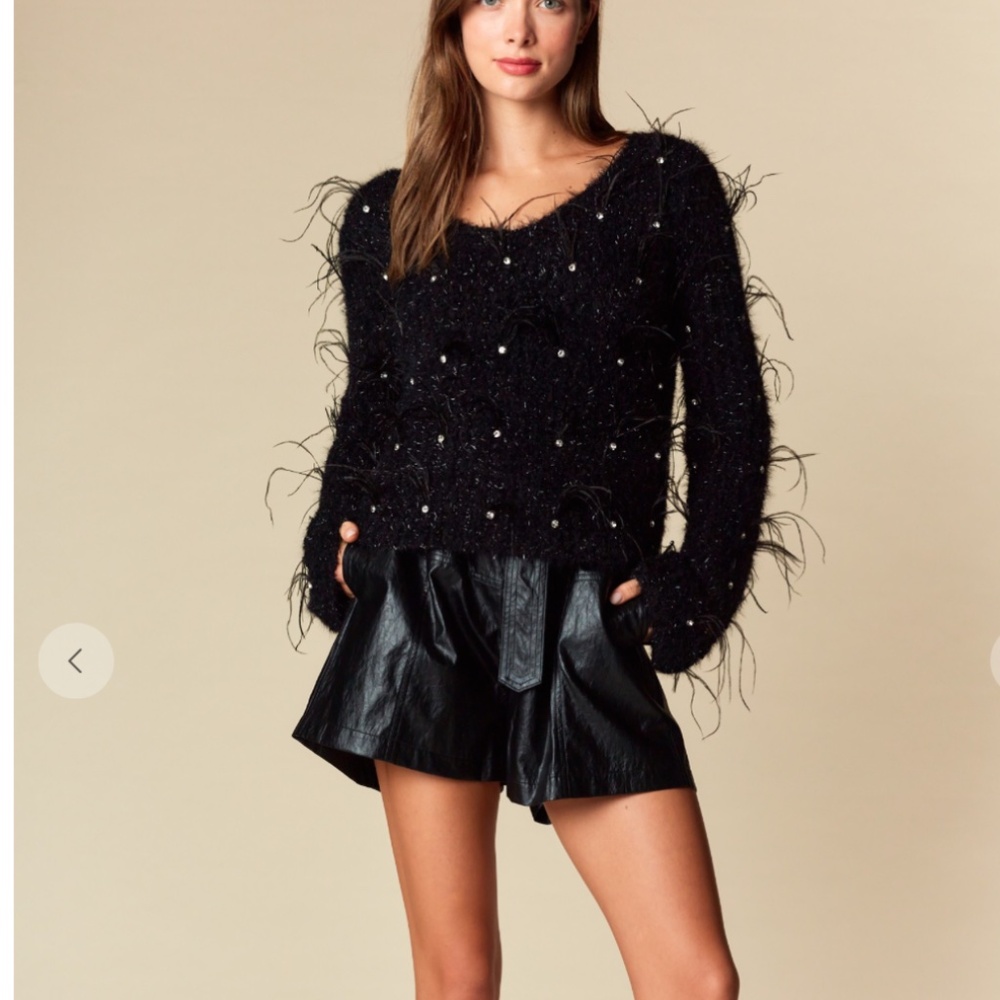 🎉 Rareraw “ Katrina “ Rareraw Knit Sweater with Feather & Rhinestone Accents 37 - Picture 10 of 10